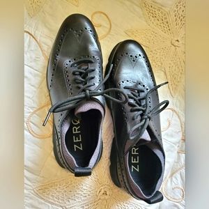 COLE HAAN MEN'S ZEROGRAND WINGTIP LEATHER OXFORD BLACK C33452